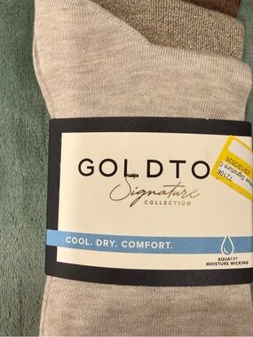 Gold Toe Signature Crew Socks 5 Pair Mens Shoe Size 6-12.5 NWT